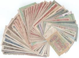 Vegyes 52db-os külföldi és magyar bankjegy tétel, közte egy sorszámkövető párral T:F,VG Mixed 52pcs of foreign and hungarian banknotes lot with a conscutive serials pair C:F,VG