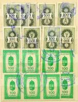 Magyar tétel az 1963-2005 közötti időszakból 4 lapos kis berakóban + A5-ös berakólapon, hozzá illetékbélyegek 6 lapos kis berakóban