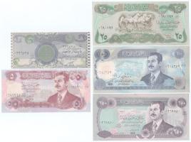 Irak 1986-1995. 1D - 250D (5xklf) javarészben az Öböl-háború alatti szükség kiadás T:AU, sarokhajlás Iraq 1986-1995. 1 Dinar - 250 Dinars (5xdiff) mainly Emergency Gulf War Issues C:AU, folded corner
