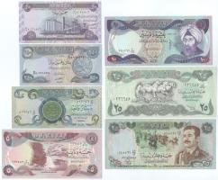 Irak DN(1979-2003) 1D - 250D (7xklf) T:AU, közte egy F Iraq ND(1979-2003) 1 Dinar - 250 Dinars (7xdiff) C:AU, in it an F