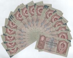 1932. 50P (20x) közte sorszámkövető párok, sorok "D 261 095892 - D 261 095929" között T:XF,VF mindegyik bankjegyen tintafolt a jobb felső sarokban Adamo P14