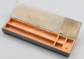 Régi tolltartó, fa betétes, 6x25 cm