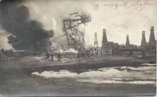 Moreni flaming petroleum field photo