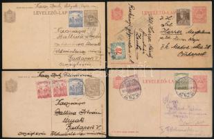 1919-1923 4 db díjkiegészített díjjegyes levelezőlap