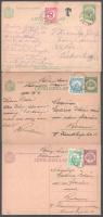 1930-1931 3 db díjkiegészített díjjegyes levelezőlap