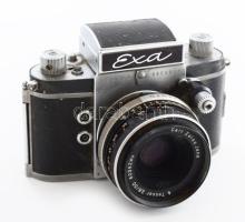 Ihagee Exa Dresden fényképezőgép, Carl Zeiss Tessar 2,8/50 objektívvel bőrtokban