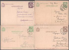 1928-1932 4 db klf díjjegyes levelezőlap