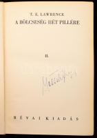 Lawrence, T. E.: A bölcsesség hét pillére I-II. Bp., 1935, Révai. Kiadói egészvászon kötés, kissé ko...