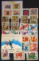 1965-1980 Gyűjtemény sok többletpéldánnyal (blokkok is) 3 db 12 vastag fekete lapos jó minőségű bera...