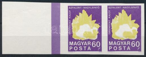 1969 100 éves a Magyar Állami Földtani Intézet 60f ívszéli vágott pár fekete színnyomat nélkül (80.000)