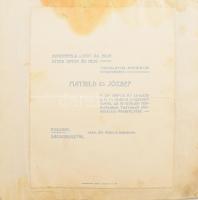 1906 Pozsony - Rákoskeresztúr, Sonnenfeld Mathild és Stern József esküvőjére szóló üdvözlő táviratok gyűjteménye, benne az esküvői menükártyával is. Nagyrészt gépelt táviratok. Vászon-kötésben, kopott borítóval, foltos lapokkal, közte kissé penészesekkel is.