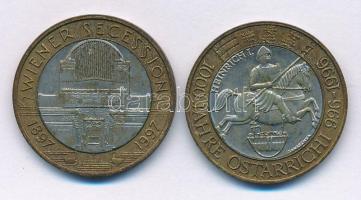 Ausztria 1996. 50Sch ""Ausztria fennállásának 1000. évfordulója + 1997. 50Sch "Bécsi szecessziós ház" T:XF Austria 1996. 50 Schilling "1000th Anniversary of Austria" + 1997. 50 Schilling "Wiener Secession" C:XF