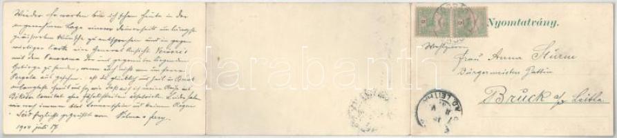 1904 Verőce, Nógrádverőce; látkép a Svadlo-villából, vasútvonal. Kopunecz József kiadása 98. sz. (ha...