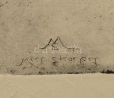 Aszódi Weil Erzsébet (1901-1976): Pásztorfiú báránnyal (cím nélkül). Rézkarc, papír. Jelzett a karco...