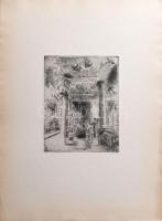 Aszódi Weil Erzsébet (1901-1976): Fecskék a lépcsőházban. Rézkarc, papír, jelzett a karcon. 26×19,5 ...