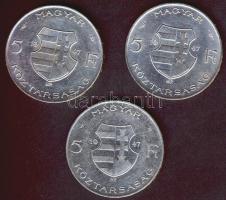 1947. 5Ft Ag "Kossuth" (3x) T:2,2/3 ph