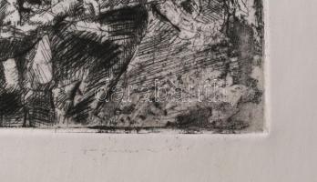 Aszódi Weil Erzsébet (1901-1976): Strandon (cím nélkül). Rézkarc, papír, jelzett a karcon. 29,5×39 c...