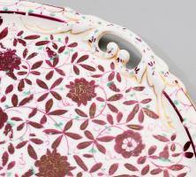 cca 19. sz. második fele, Fischer &amp; Meig Pirkenhammer kínálótál, jelzett, kopással, de: 32 c...