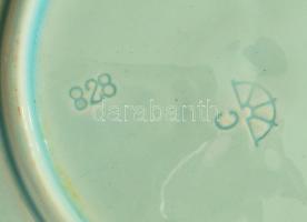 Körmöcbánya szecessziós epermintás süteményes készlet, kínáló és 6 darab tál, jelzett, mázsérüléssel...