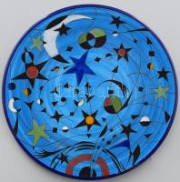 Ceramar spanyol kézzel festett dísztál, jelzett, hibátlan, d: 23 cm