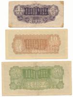 Kína / Japán bábállamok DN(1939) 1s + 10s + DN(1940) 50s T:F,VG, pici anyaghiány, ragasztónyom
Chin...
