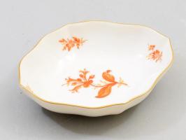 Meissen virágmintás tálka, jelzett, hibátlan, 10x8 cm