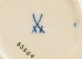 Meissen virágmintás tálka, jelzett, hibátlan, 10x8 cm