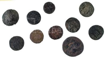 Római Birodalom vegyes ~III-IV. század 10db-os bronz érmetétel T:vegyes Roman Empire ~3rd-4th century 10pcs bronze coin lot C:mixed