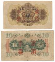 Kína / Japán bábállamok DN(1938) 5Y + 10Y T:F
China / Japanese Puppet States ND(1938) 5 Yen + 10 Ye...