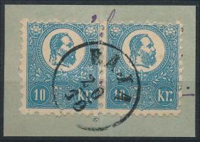 1871 Telt színű Kőnyomat 10kr pár, V. - VI. tipusok "BAJA" (min 60.000) Ex Ryan