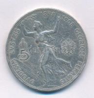 Ausztria 1908. 5K Ag "Ferenc József - Jubileum" T:VF,F ph.  Austria 1908. 5 Corona Ag "Franz Joseph - Jubilee" C:VF,F edge error Krause KM#2809