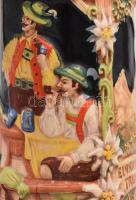 Gerzit fém fedeles sörös korsó, jelzett, hibátlan, m: 23,5 cm