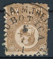 1871 Kőnyomat 15kr hibás, sérült bélyeg 3 nyelvű szabadkai bélyegzéssel