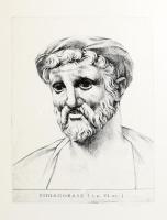 Pithagorasz portréja. Rézkarc, papír, Rékassy Csaba utólagos jelzéssel, 39×29 cm