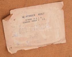 Weintrager Adolf (1927-1987): Őszi csendélet. Olaj, farost, jelezve balra fent, hátoldalán címkén We...