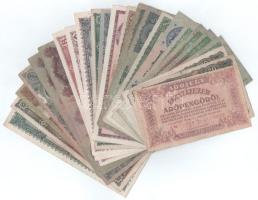 Vegyes 25db-os pengő bankjegy tétel, közte kevés korona és 1930. 20P (2x) valamint 1946. 100.000BP T:F,VG