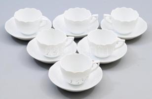 Herendi 6 darab festetlen csésze alátéttel, jelzett, hibátlan, d: 11,5 cm