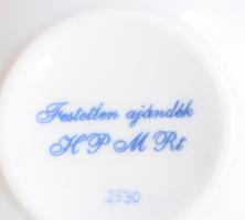 Herendi 6 darab festetlen csésze alátéttel, jelzett, hibátlan, d: 11,5 cm