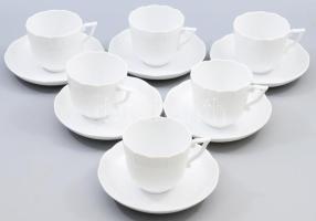 Herendi 6 darab festetlen kávés csésze alátéttel, jelzett, hibátlan, d: 14,5 cm