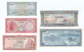 Kambodzsa DN(1972) 1R + 5R + 10R + 50R + 100R T:UNC,AU Cambodia ND(1972) 1 Riels + 5 Riels + 10 Riels + 50 Riels + 100 Riels C:UNC,AU Krause P#4, P#7, P#10, P#11, P#13