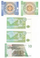 Kazahsztán 1993. 3T (2x) sorszámkövetők "AT7235144 - AT7235145" + Kirgizisztán 1993. 10t +...