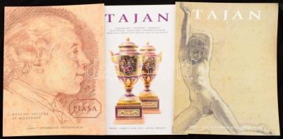 Tajan és Piasa 3 darab aukciós katalógus, festmények és vegyes régiségek témában, 2002-2012.