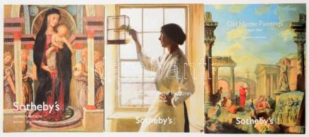 Sotheby 3 darab aukciós katalógus, régi mesterek témában, 2007-2008.
