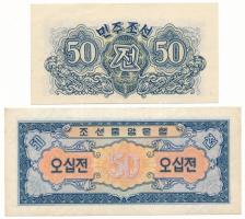 Észak-Korea 1947. 50ch + 1959. 50ch T:AU,XF North Korea 1947. 50 Chon + 1959. 50 Chon C:AU,XF Krause P#7, P#12