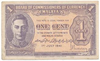 Malajzia / Malaja 1941. 1c "VI. György" T:F Malaysia / Malaya 1941. 1 Cent "George VI" C:F Krause P#6
