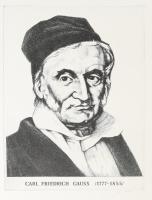 Gacs Gábor (1930-2019): Carl Friedrich Gauss portréja. Rézkarc, papír, utólagos jelzéssel. 38,5x29,5 cm