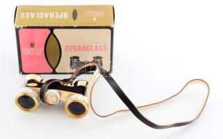 Binolux színházi távcső, dobozában.