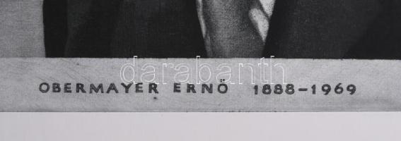 Tassy Béla (1942-): Obermayer Ernő portréja. Rézkarc, papír, jelzés nélkül, 39,5x29 cm