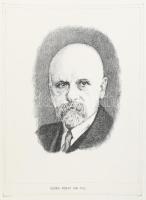 Jelzés nélkül: Bárány Róbert portréja. Rézkarc, papír, jelzés nélkül, 39,5x29 cm