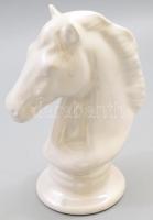 Nagyméretű porcelán ló sakkfigura, irizáló mázzal, m: 25 cm